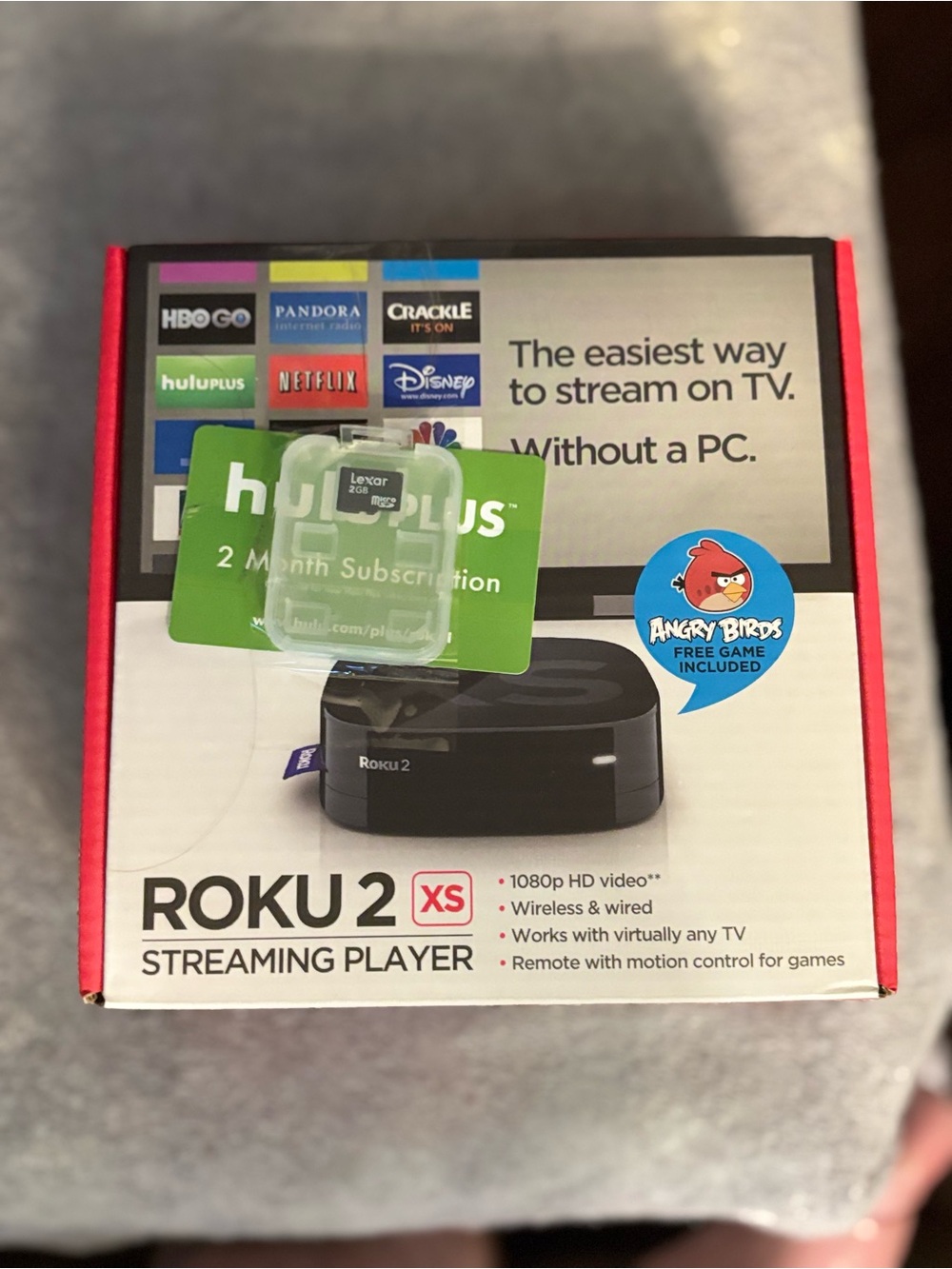 Roku 2 XS Streaming
Player Brand new with tags with free angry birds game.